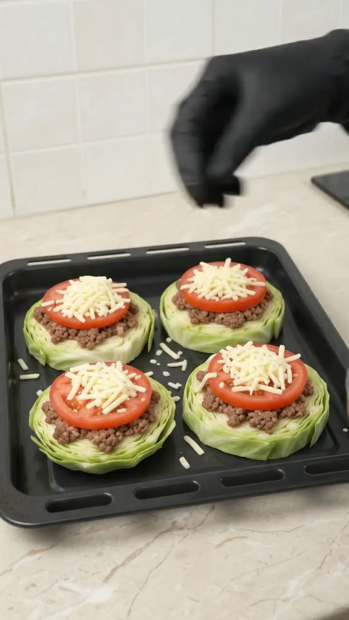 Baked Cabbage Steaks with Ground Beef, Tomato and Cheese – step 4
