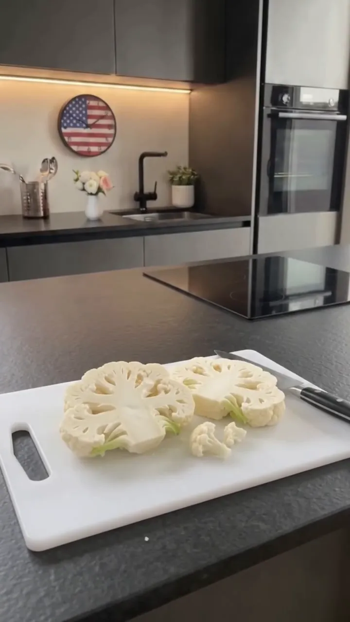 Cheesy Tomato Cauliflower Steaks – preparation