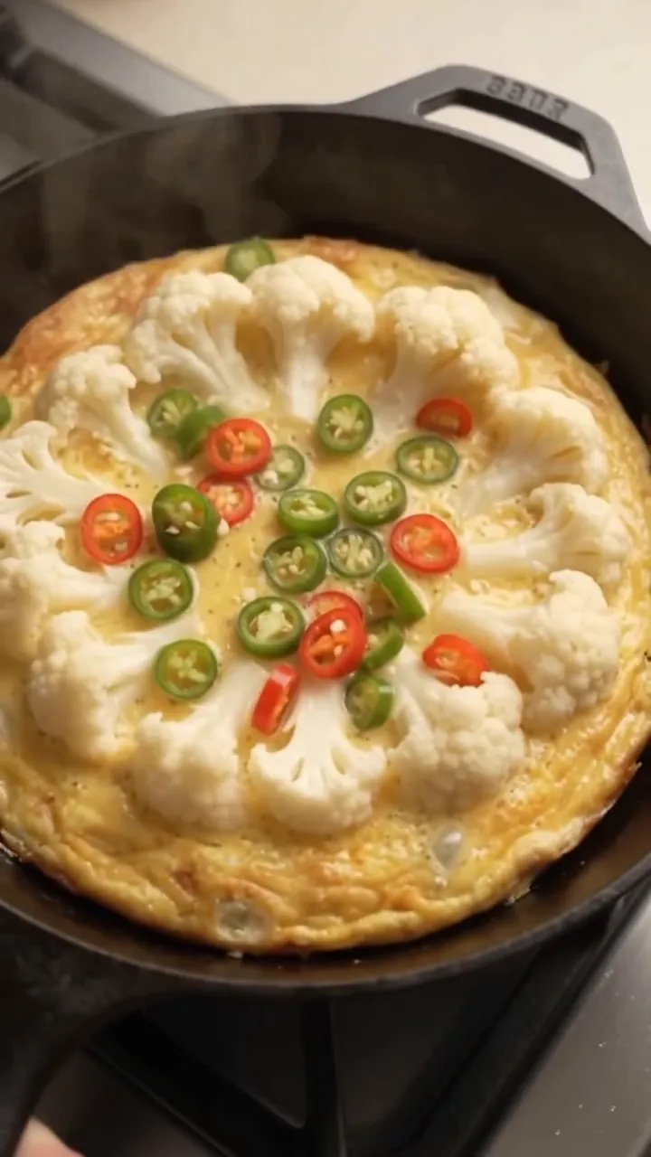 Crispy Cauliflower Chili Omelet
