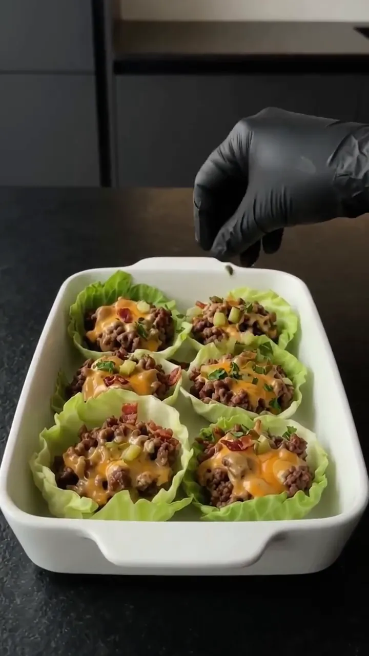 Savory Cheeseburger Cabbage Cups
