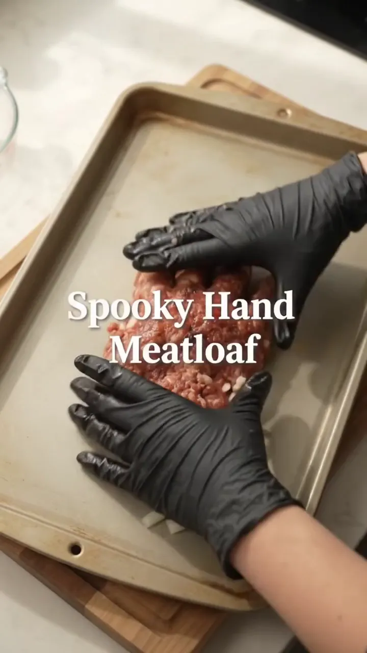Spooky Halloween Hand Meatloaf Recipe – preparation