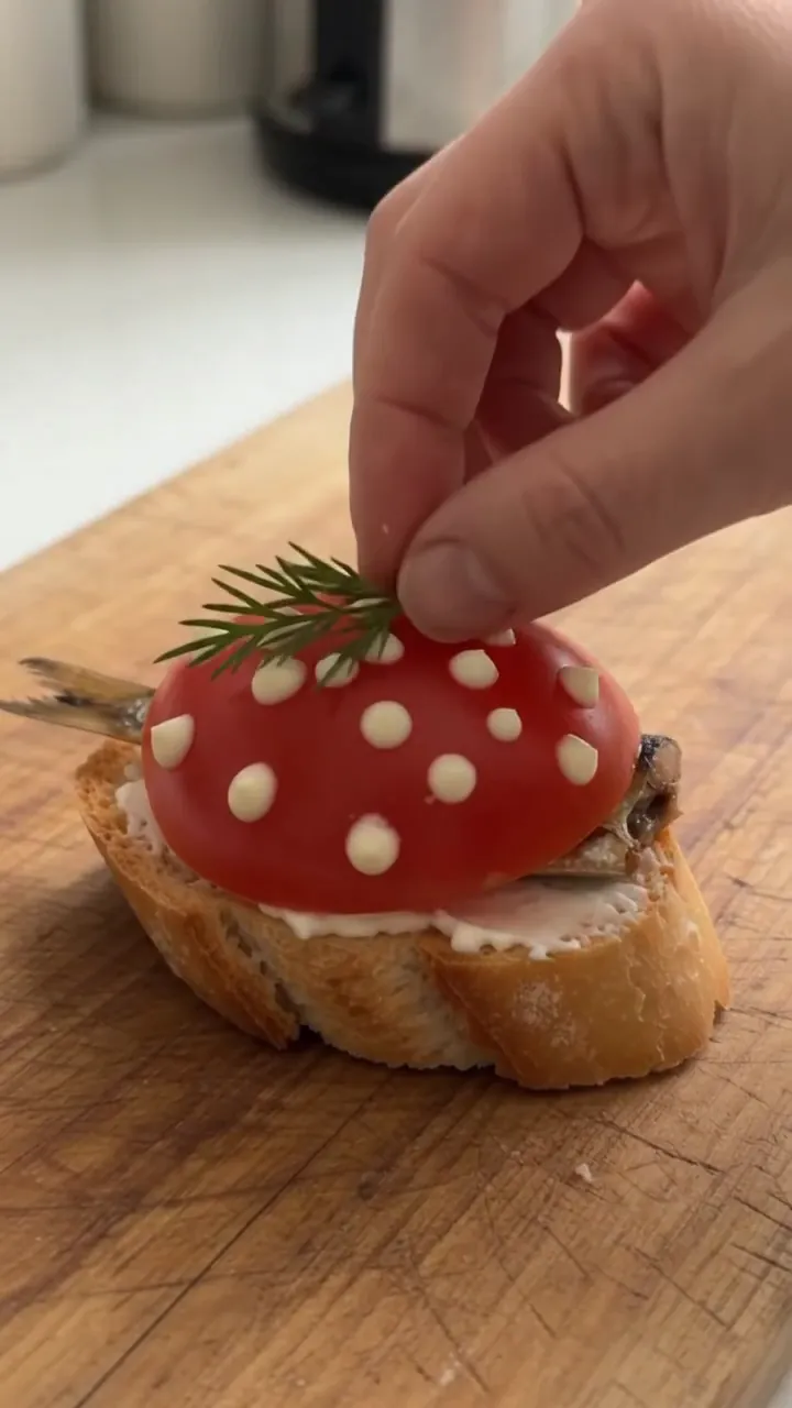 Smoked Sprat and Cream Cheese Baguette Bites