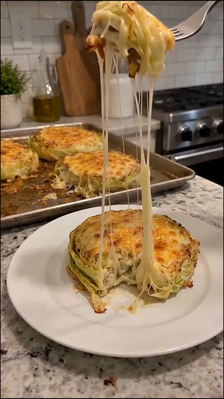 Cheesy Baked Cabbage Steaks