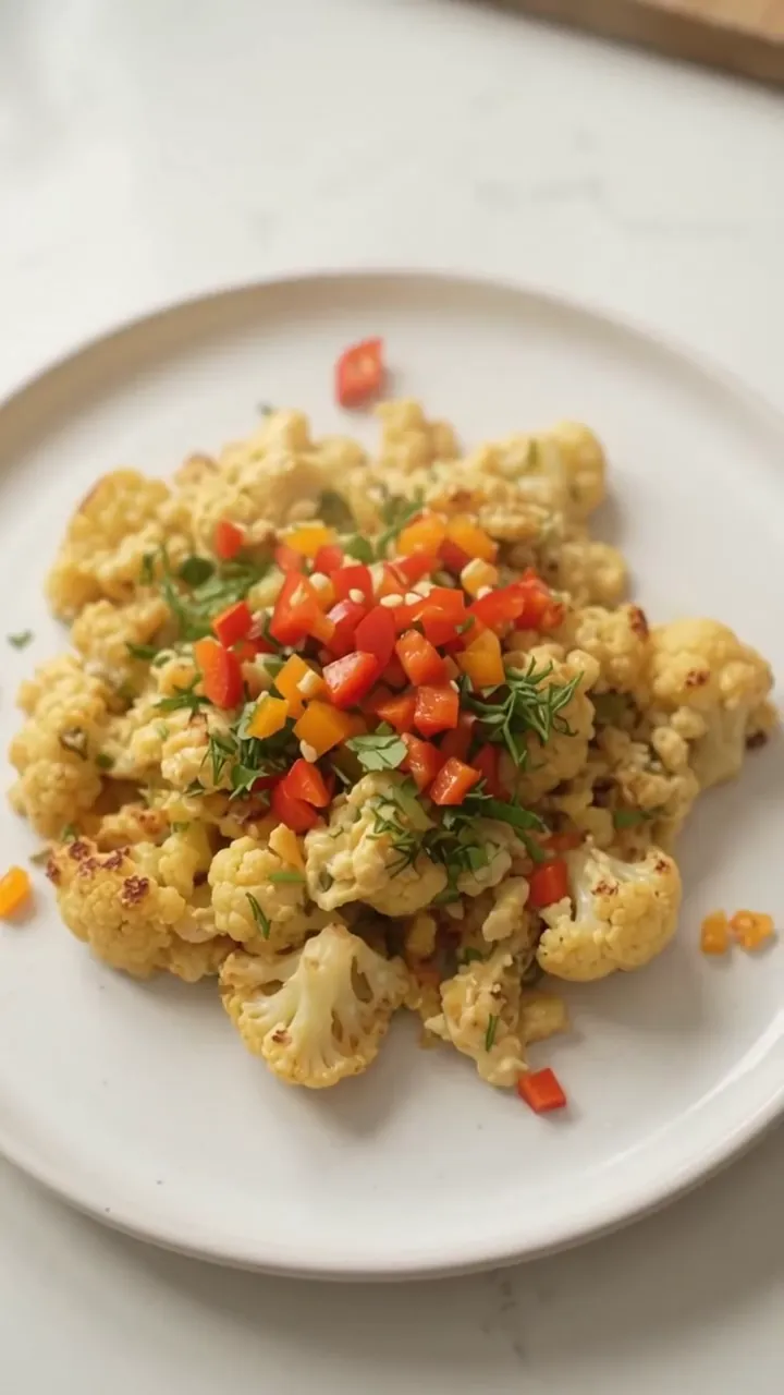 Easy Pan Fried Cauliflower and Eggs