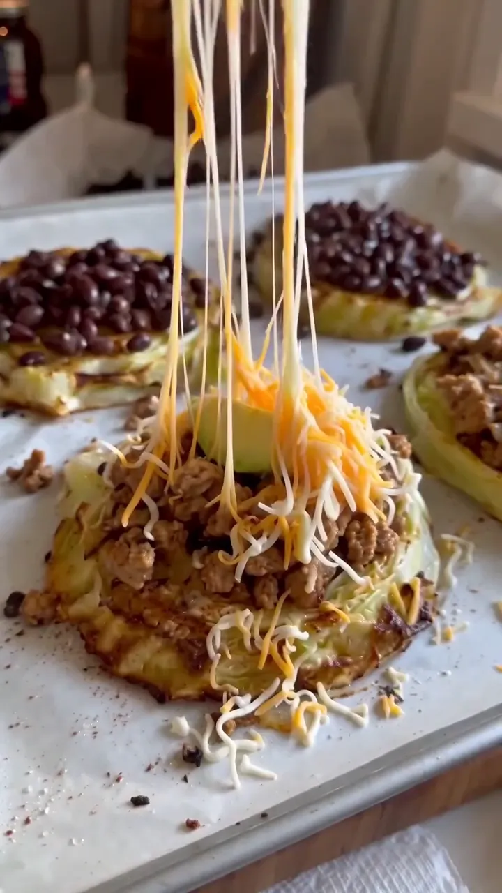 Loaded Taco Cabbage Steaks – preparation