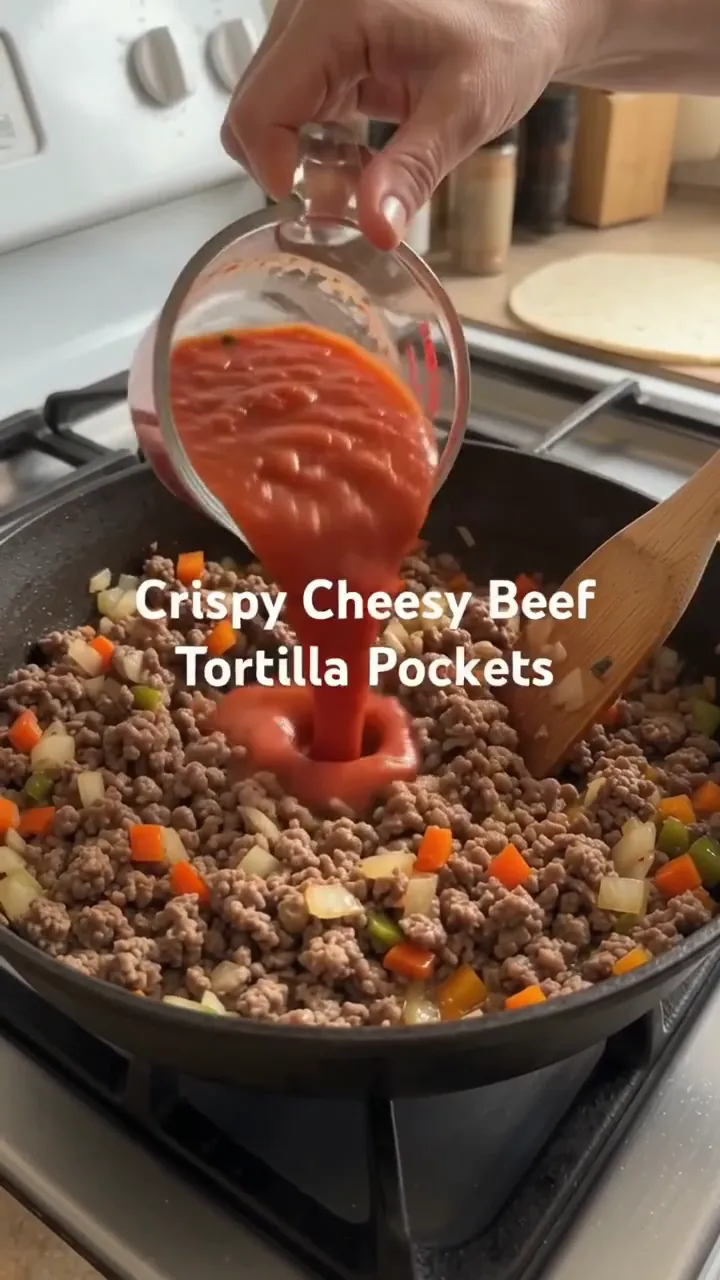 Crispy Cheesy Beef Tortilla Pockets – preparation