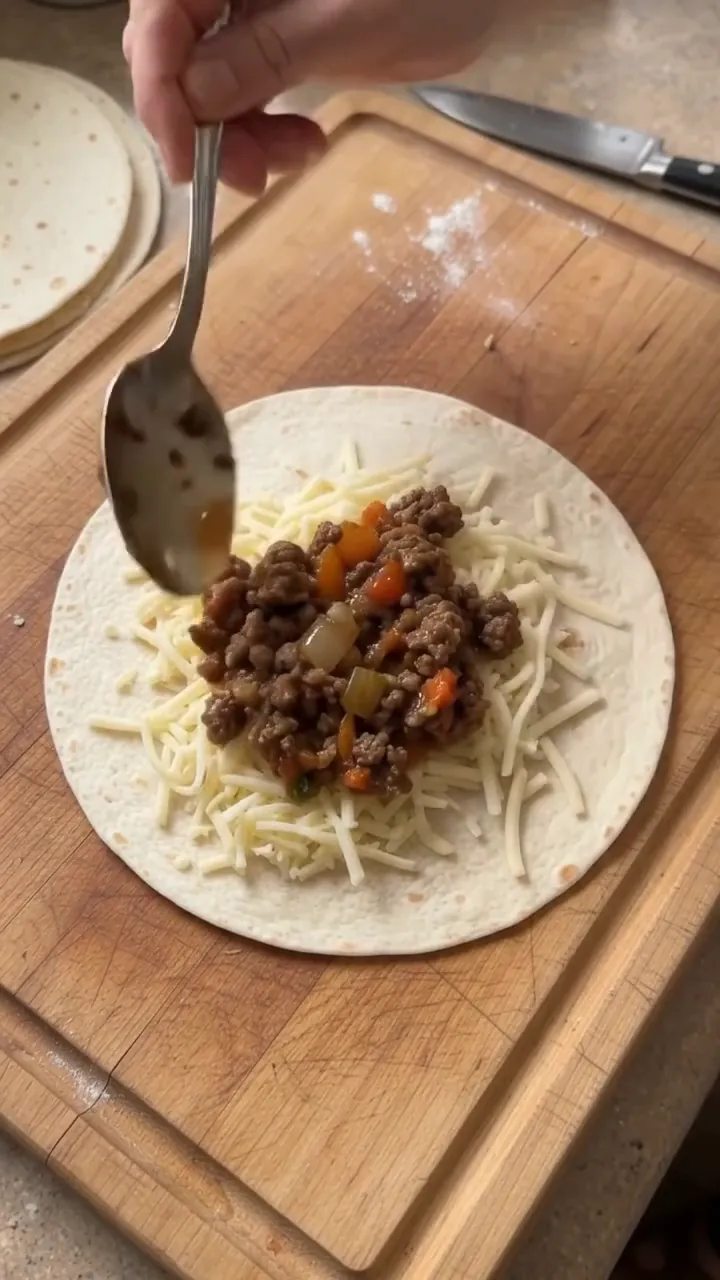 Crispy Cheesy Beef Tortilla Pockets – step 2