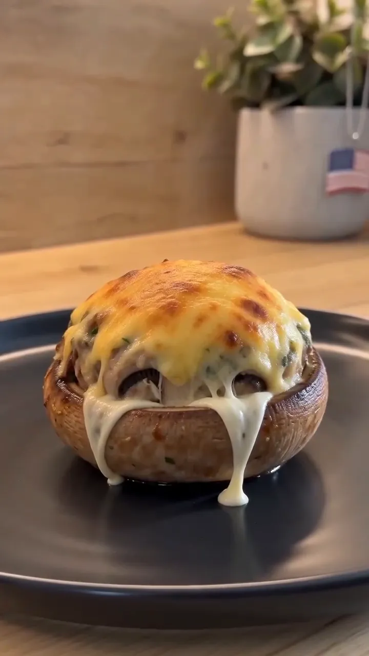 Cheesy Chicken Stuffed Mushrooms