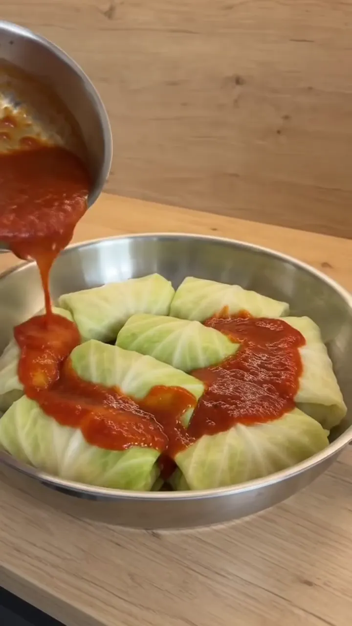 Easy Individual Stuffed Cabbage Rolls with Tomato Sauce – step 4