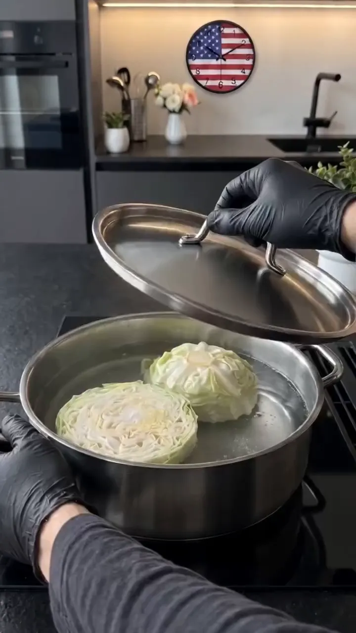 Miso Glazed Roasted Cabbage Flowers with Miso Tahini – preparation