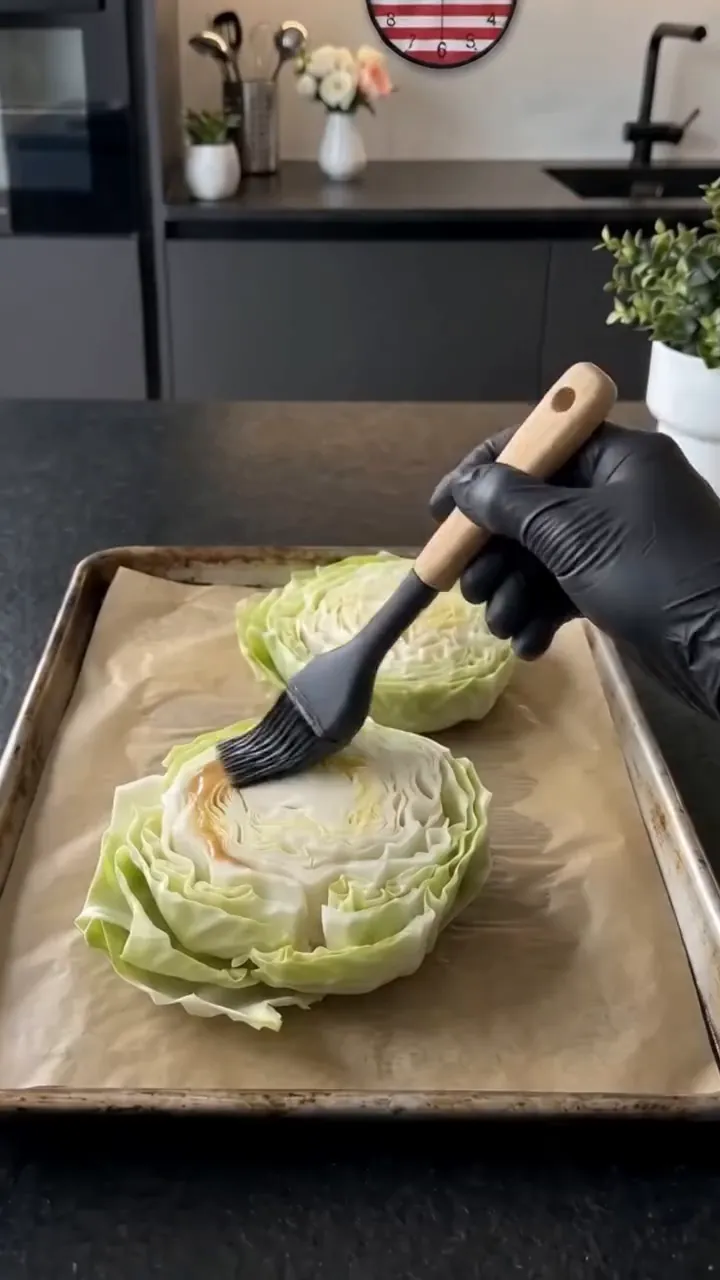 Miso Glazed Roasted Cabbage Flowers with Miso Tahini – step 2
