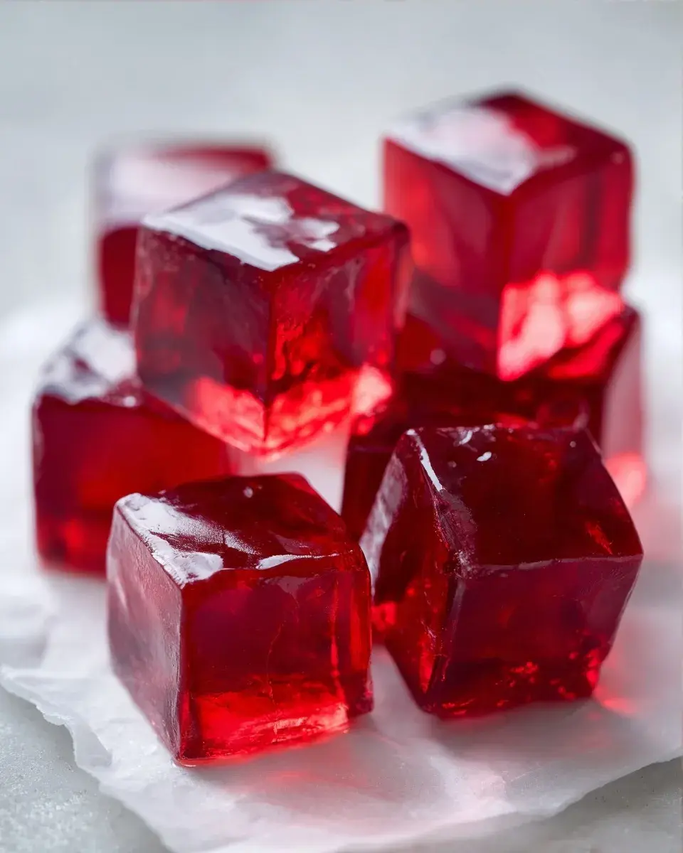 Close-up of strawberry gel texture