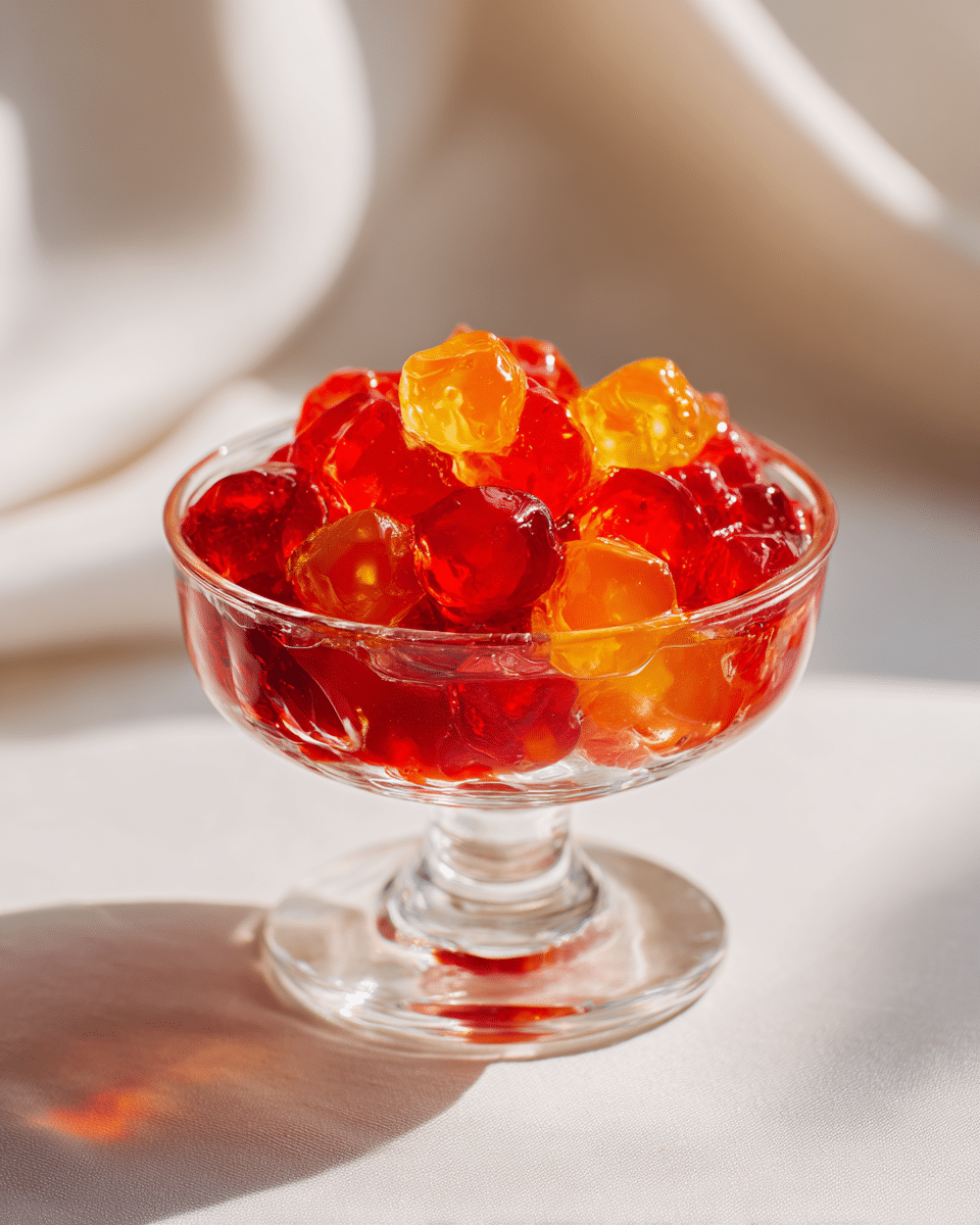 Close-up of blood orange jello