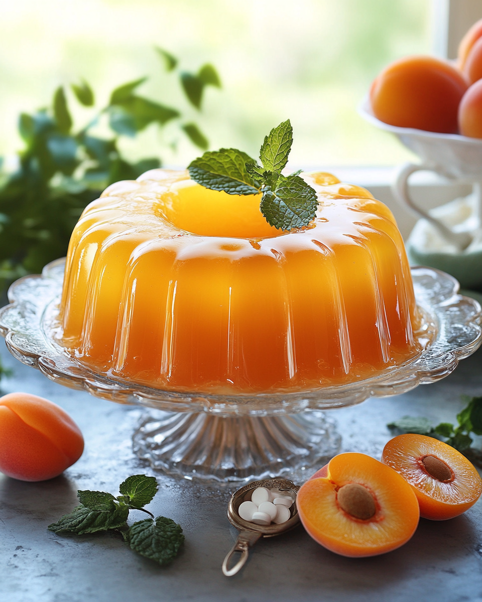 Close-up of Apricot Jello Texture