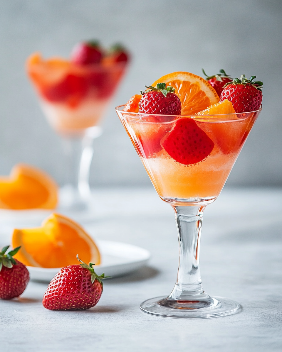 Close-up of Strawberry Blood Orange Gelatin texture
