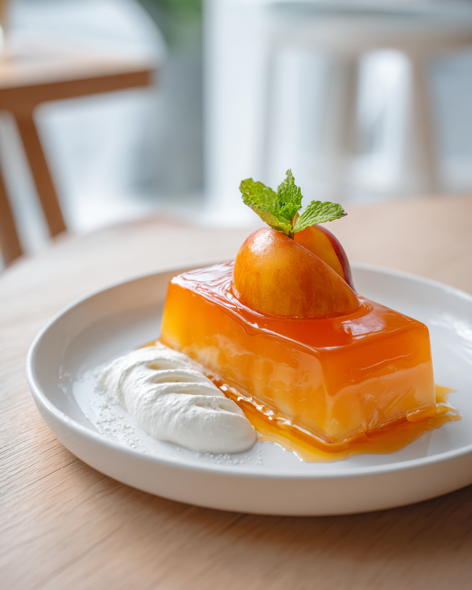 Close up of fruit gelatin texture