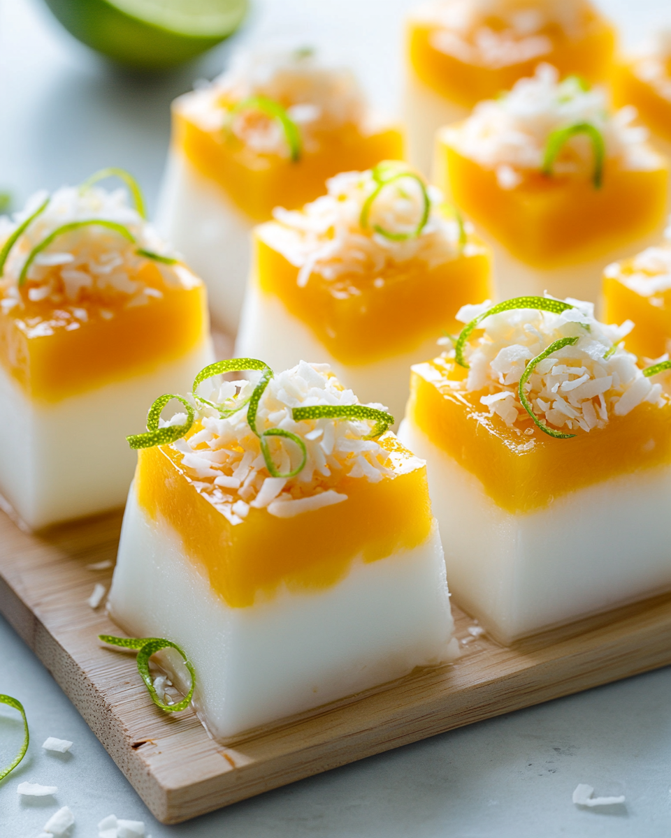 Coconut Mango Jello Cubes