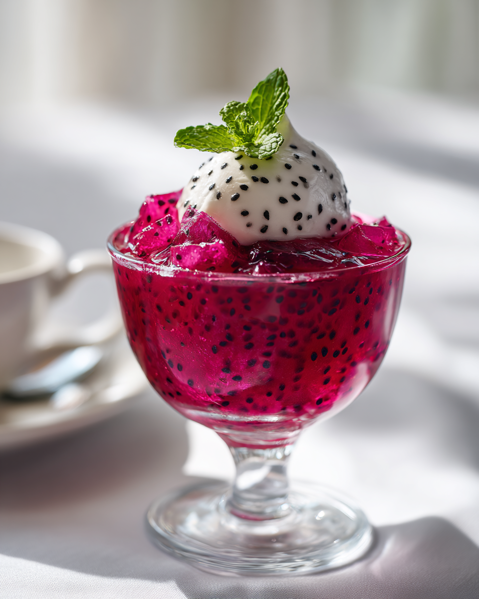 Close up of Dragon Fruit Gelatin
