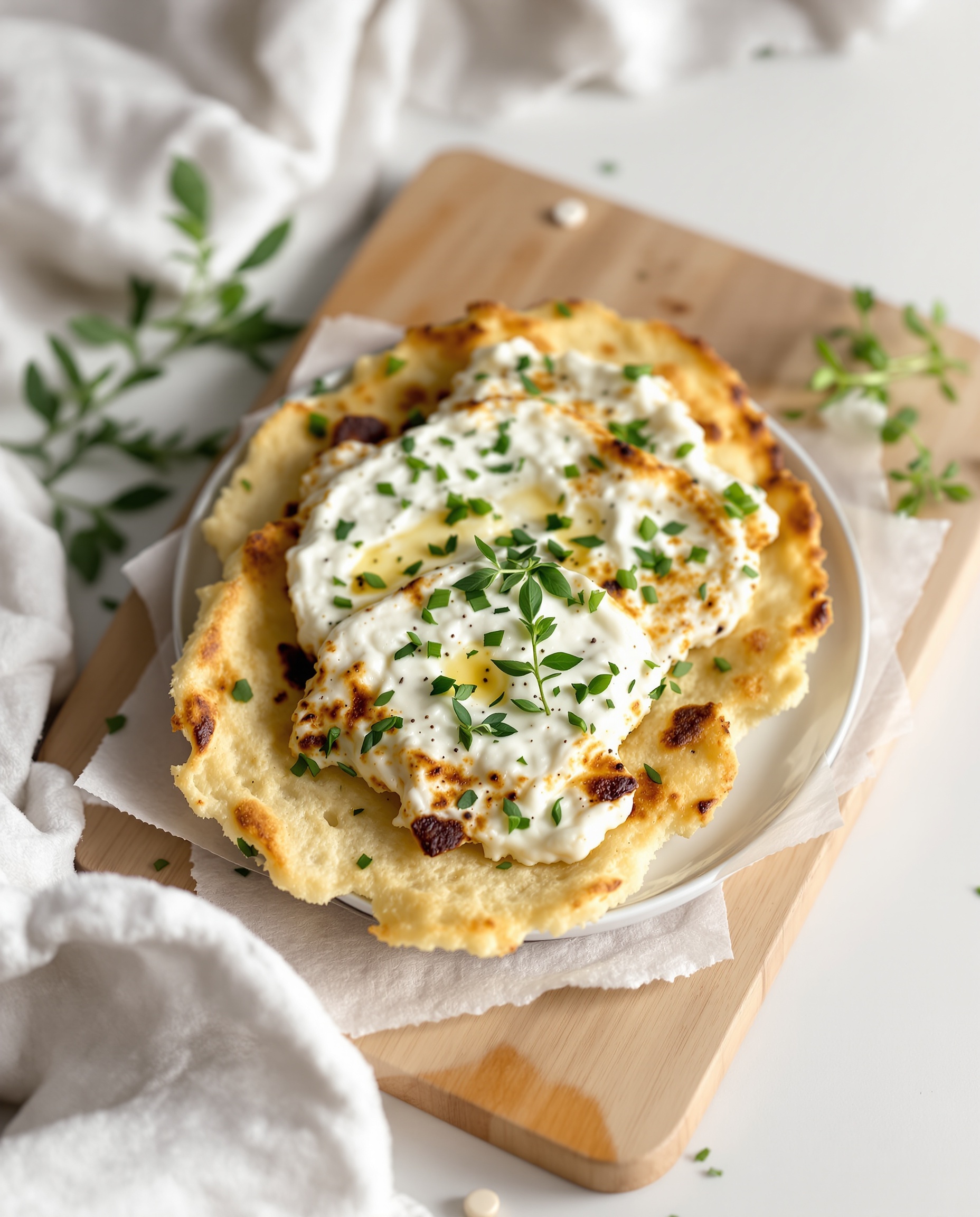 Cottage cheese flatbread texture