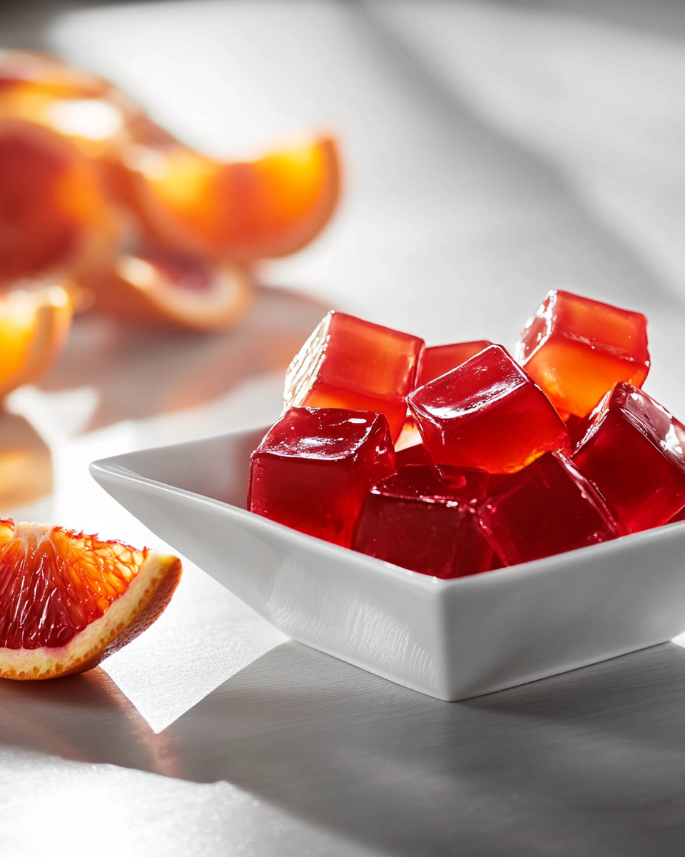 Close-up of Blood Orange Gelatin