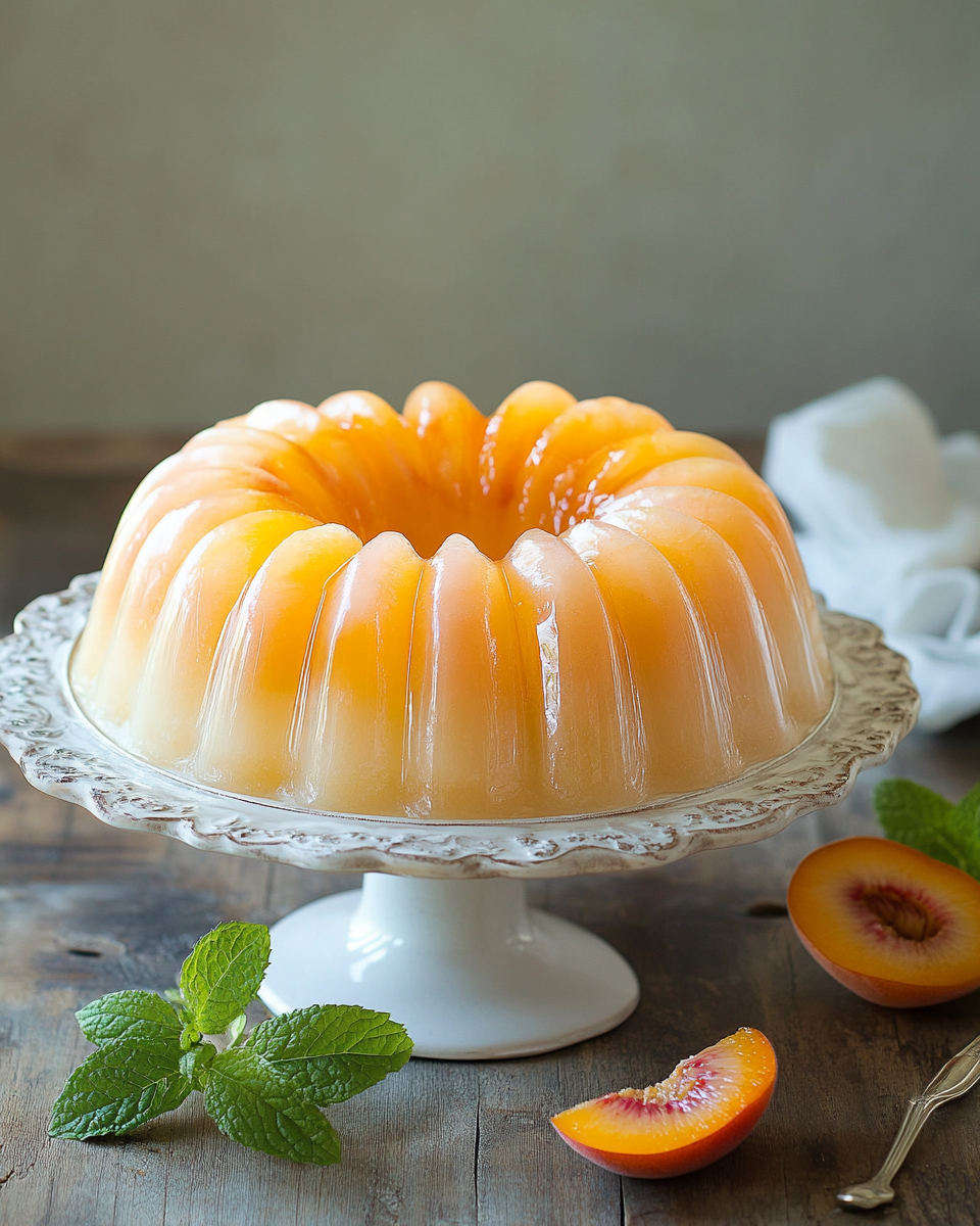 Close up of Nectarine Jello Mold texture