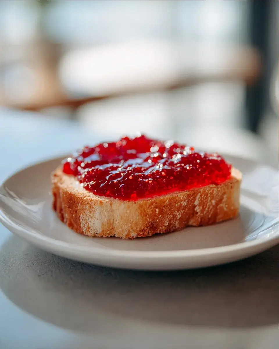 Close-up of pepper jelly texture