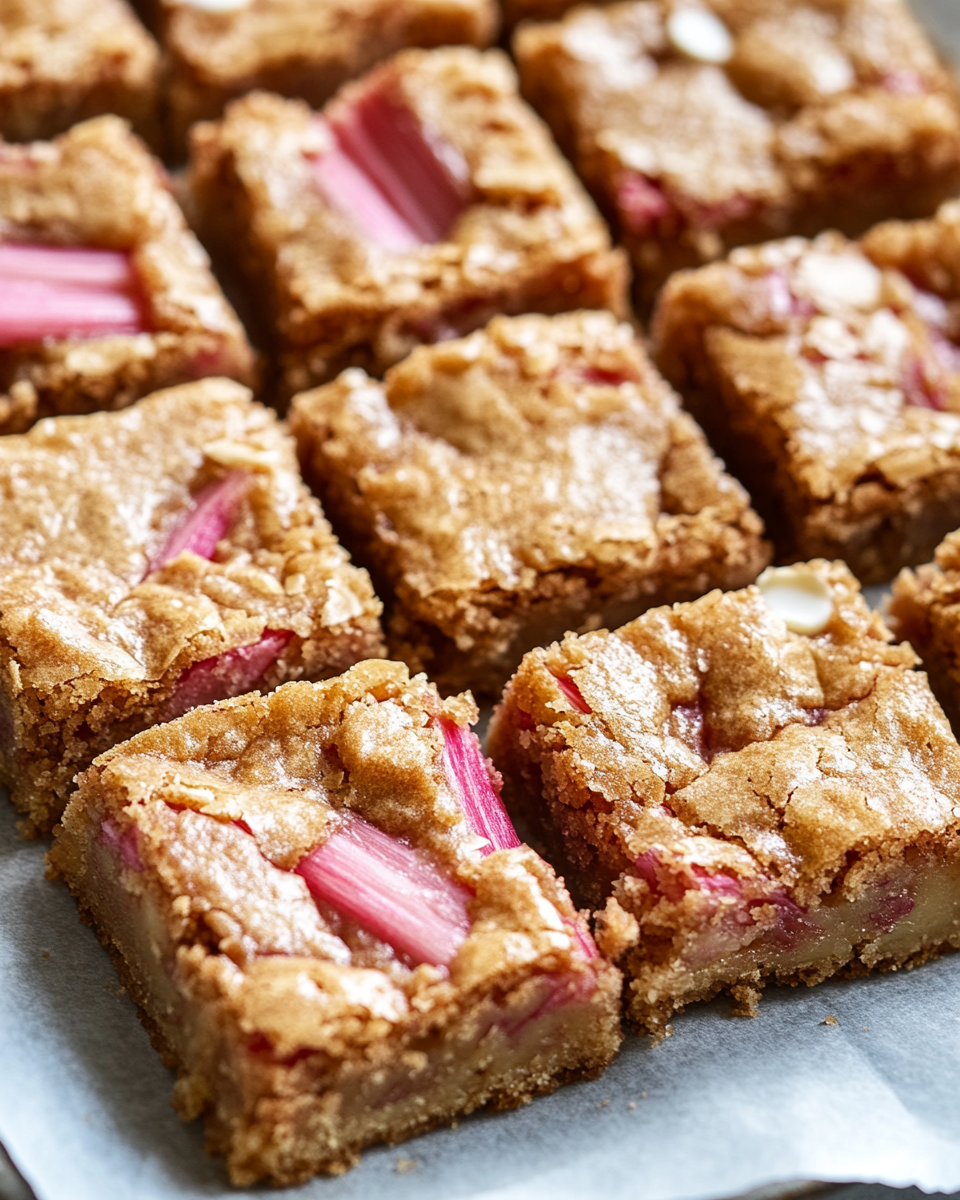 Rhubarb Blondies