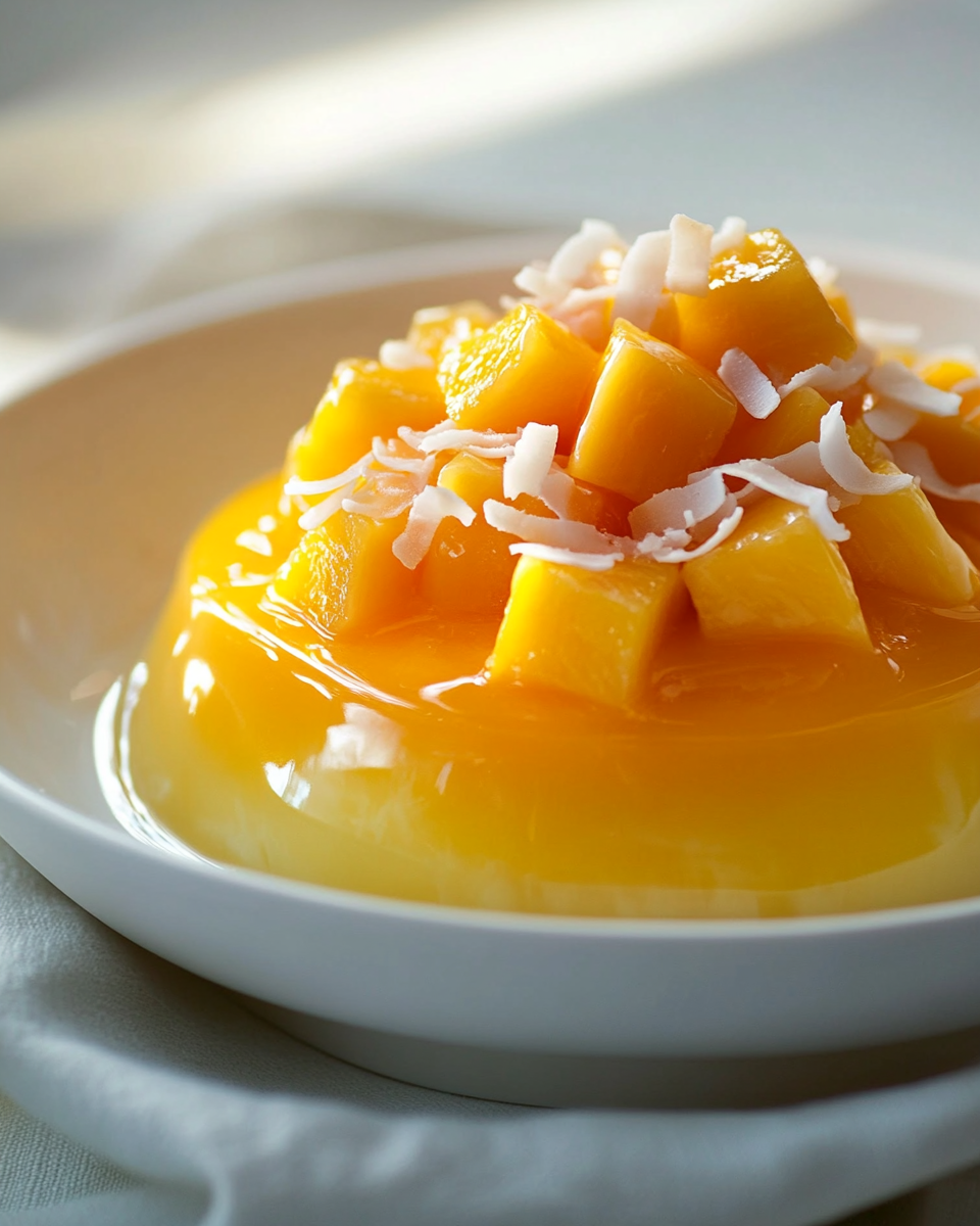 Close-up of Mango Pineapple Jello texture